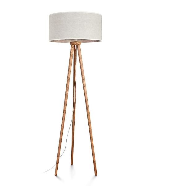 hofstein Stehlampe moderne Stehlampe aus Holz/Metall/Stoff günstig online kaufen