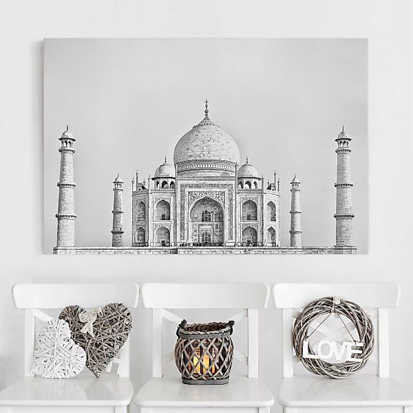 Leinwandbild Architektur & Skyline - Querformat Taj Mahal in Grau günstig online kaufen