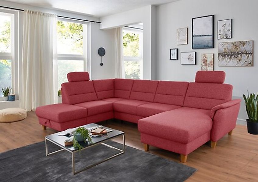 Home affaire Wohnlandschaft »Palmera U-Form, B: 308 cm« optional Bettfunkti günstig online kaufen