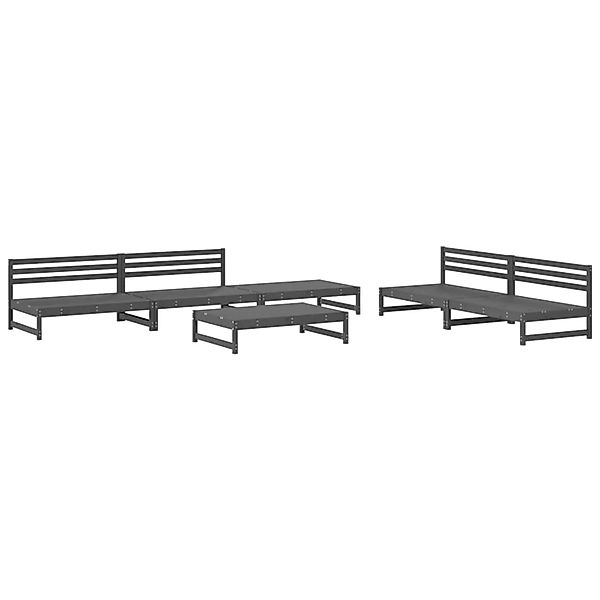 vidaXL 6-tlg Garten-Lounge-Set Grau Massivholz Kiefer Modell 6 günstig online kaufen