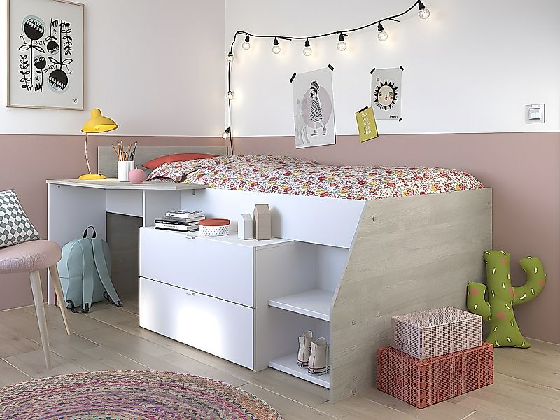 Parisot Hochbett Milky (Komplett Set, 1-St., Funktions- Hochbett mit Staura günstig online kaufen