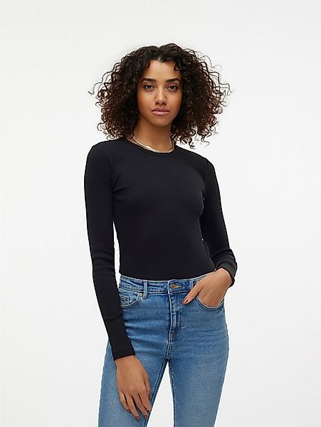 Vero Moda Langarmshirt VMCHLOE LS SHORT TOP JRS NOOS Baumwollmischung günstig online kaufen