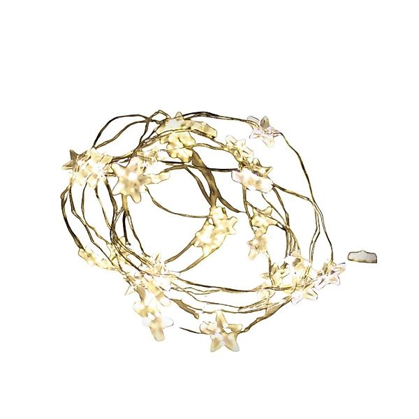 Lex 40er Micro LED Stern Drahtlichterkette Batteriekette Lichterkette Deko günstig online kaufen