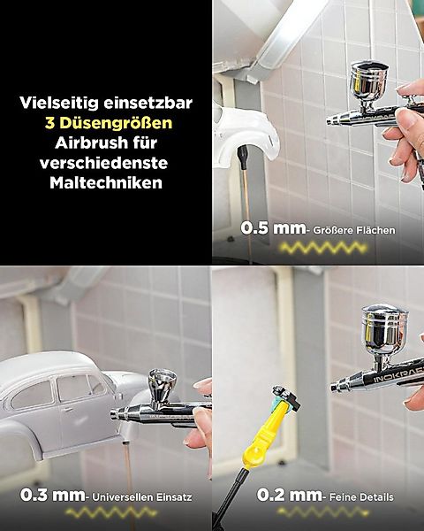 InoKraft Airbrushpistole InoKraft Airbrush-Set mit, max. 34 bar, 22 l/min, günstig online kaufen