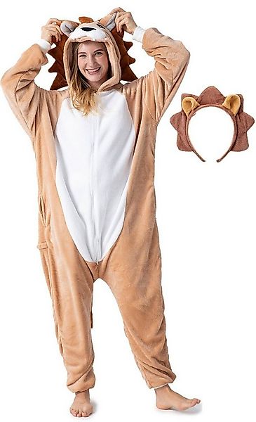 Corimori Partyanzug Flauschiges Löwen-Kostüm für Erwachsene mit Haarreif,   günstig online kaufen