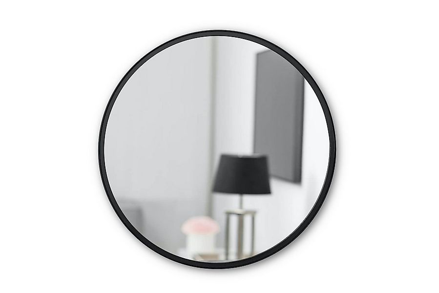 MySpiegel.de Wandspiegel Runder Wandspiegel mit Alurahmen in Schwarz und Be günstig online kaufen