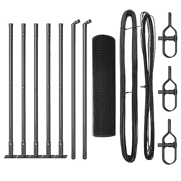 vidaXL Zaunpfosten Grau 10 x 0,4 m 25 x 25 mm Maschendraht 3352505 günstig online kaufen