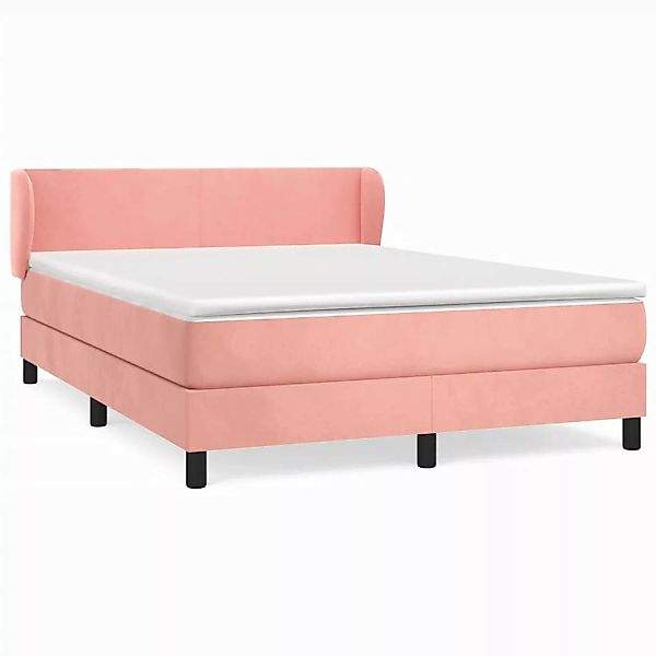 vidaXL Boxspringbett mit Matratze Rosa 140x190 cm Samt1466473 günstig online kaufen