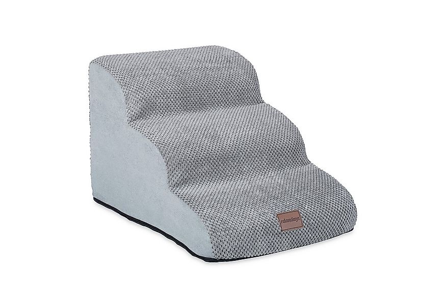 relaxdays Haustiertreppe Hundetreppe mit 3 Stufen, grau günstig online kaufen