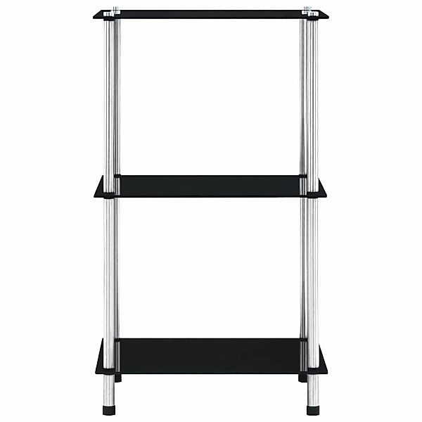 vidaXL Regal mit 3 Ablagen Schwarz 40x40x67 cm Hartglas günstig online kaufen