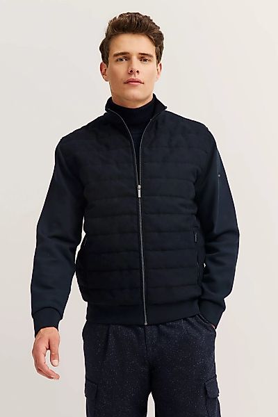 bugatti Sweatjacke "Regular Fit", mit Quersteppung aus einem Baumwollmix günstig online kaufen