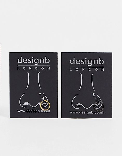 DesignB – Nasenpiercings in verschiedenen Farben im 2er-Pack-Mehrfarbig günstig online kaufen
