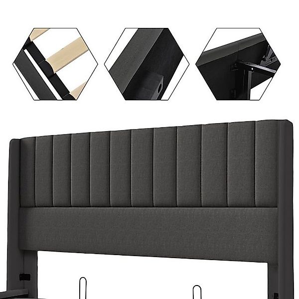 HAUSS SPOLE Polsterbett 180x200cm Hydraulisch Doppelbett, Lattenrost aus Ho günstig online kaufen