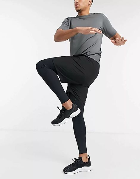ASOS 4505 – Shorts und Strumpfhose im 2-in-1-Design-Schwarz günstig online kaufen