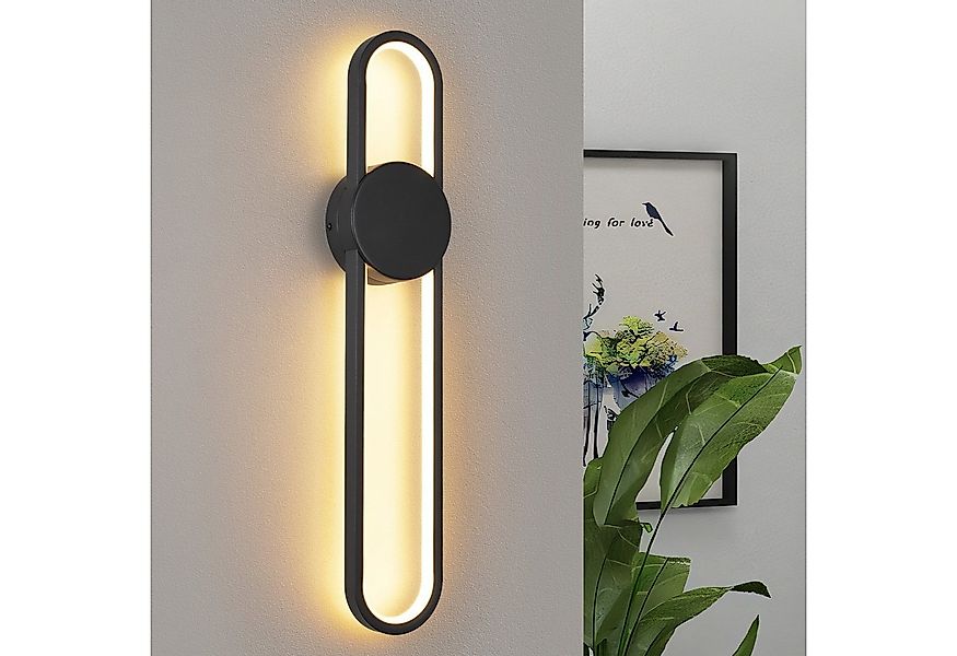 Nettlife LED Wandleuchte Innen Schwarz 12W Treppenhauslampe 60cm Flurlampe günstig online kaufen