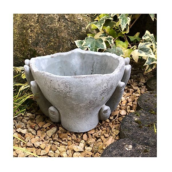Radami Gartenfigur Pflanztopf Kopf Hand Blumentopf günstig online kaufen