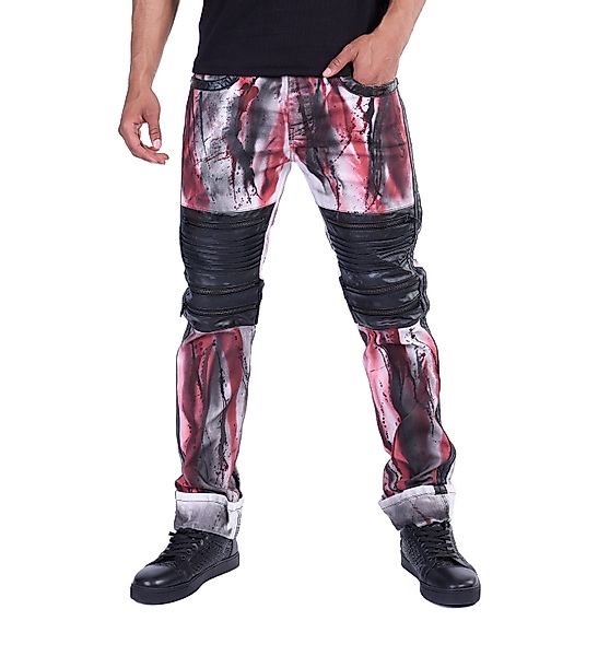 KINGZ Regular-fit-Jeans Extravagante KINGZ Designer Biker günstig online kaufen