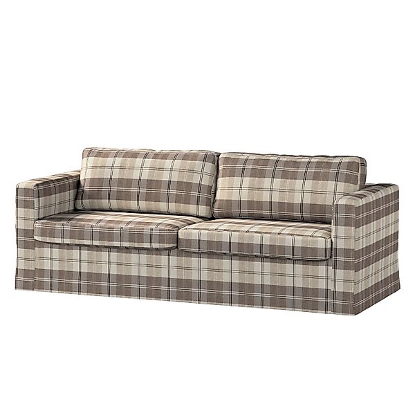 Bezug für Karlstad 3-Sitzer Sofa nicht ausklappbar, lang, braun-beige, Bezu günstig online kaufen