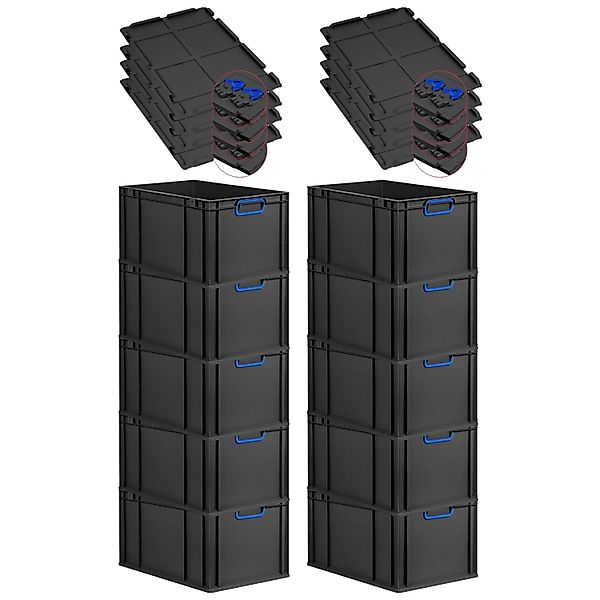 PROREGAL SuperSparSet 10x Eurobox Nextgen Color Mit Scharnierdeckel HxBxT 3 günstig online kaufen