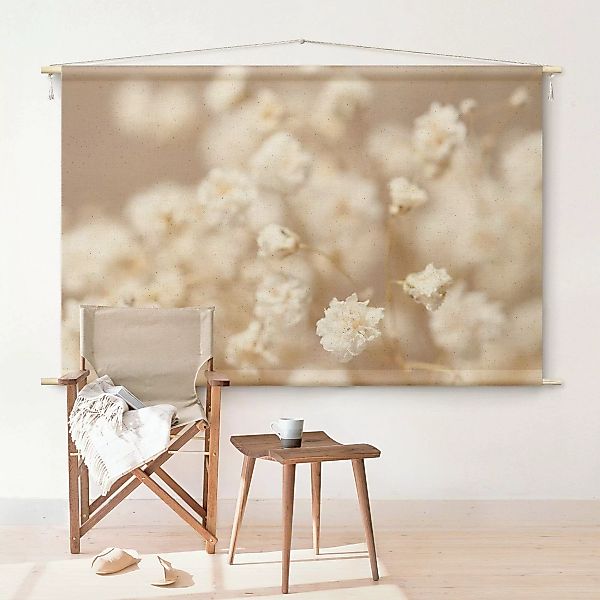 Wandteppich Blütenträume in Creme günstig online kaufen