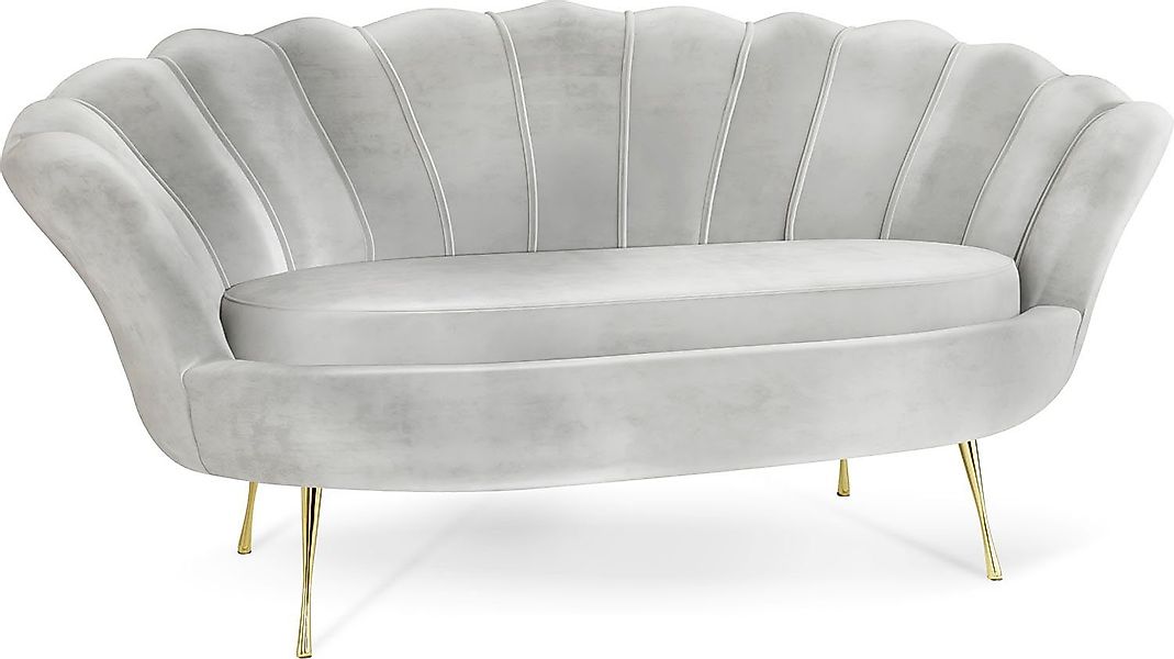 WFL GROUP Sofa Muschel, Samt 2-Sitzer günstig online kaufen