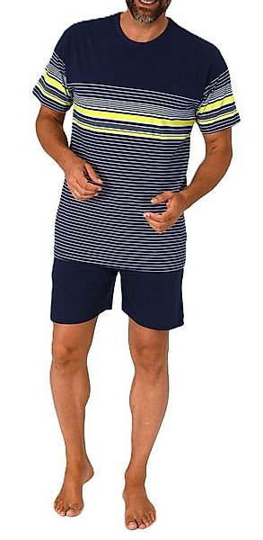 Normann Pyjama Normann Herren kurzarm Schlafanzug Shorty in eleganter Strei günstig online kaufen