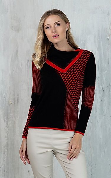 Passioni Strickpullover im Fischgräten- und Sternmuster günstig online kaufen