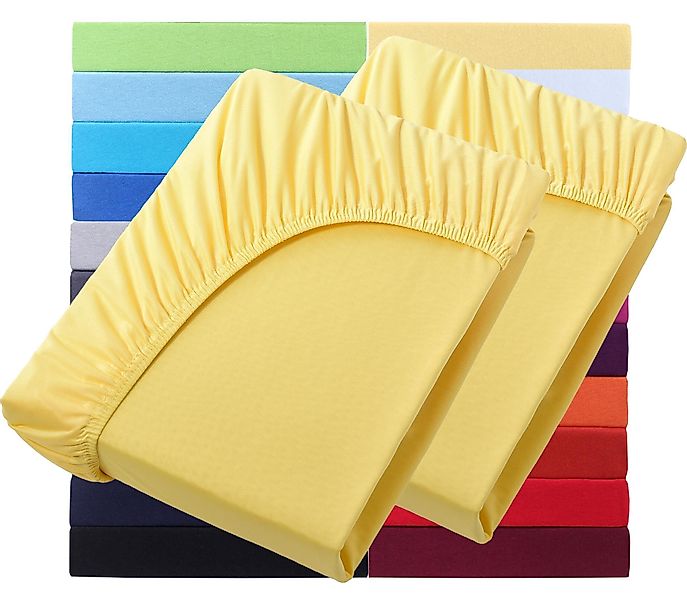 NatureMark Spannbettlaken 2er-Set Jersey Spannbetttuch 100% Baumwolle, 100% günstig online kaufen