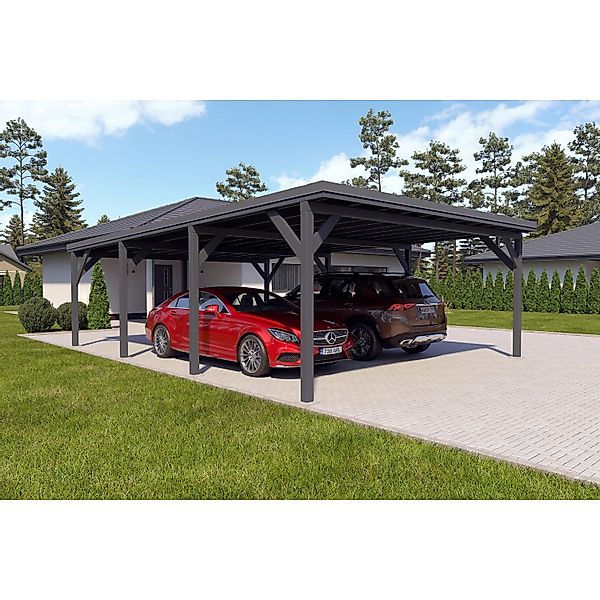 Holzbrüder Carport Ralf 52m² Anthrazitgrau-Dunkelgrau günstig online kaufen