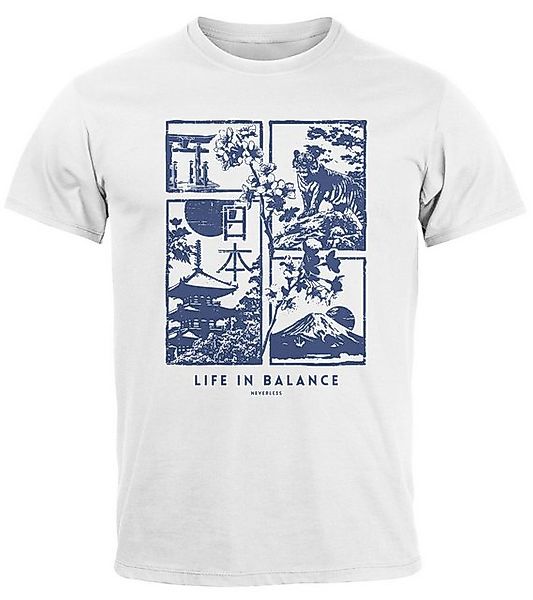 Neverless Print-Shirt Herren T-Shirt Japan Fuji günstig online kaufen