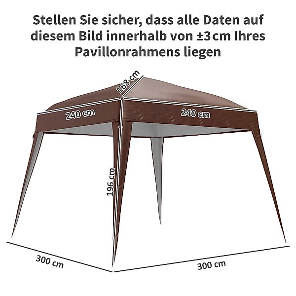 Outsunny Ersatzdach für Pavillon 3x3 m, Wasserabweisend stabil Winterfest P günstig online kaufen