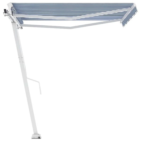 vidaXL Standmarkise Manuell Einziehbar 350x250 cm Blau/Weiß 3069516 günstig online kaufen