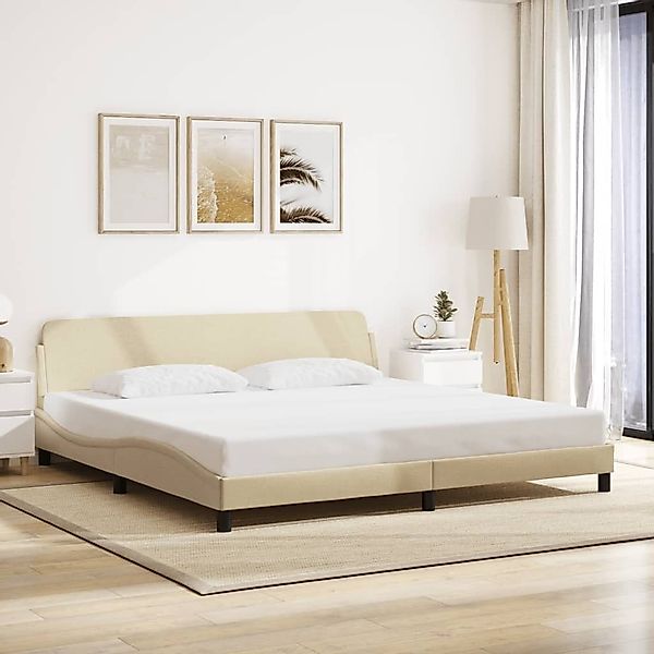 furnicato Bettgestell "Dover" Creme 200x200 cm günstig online kaufen
