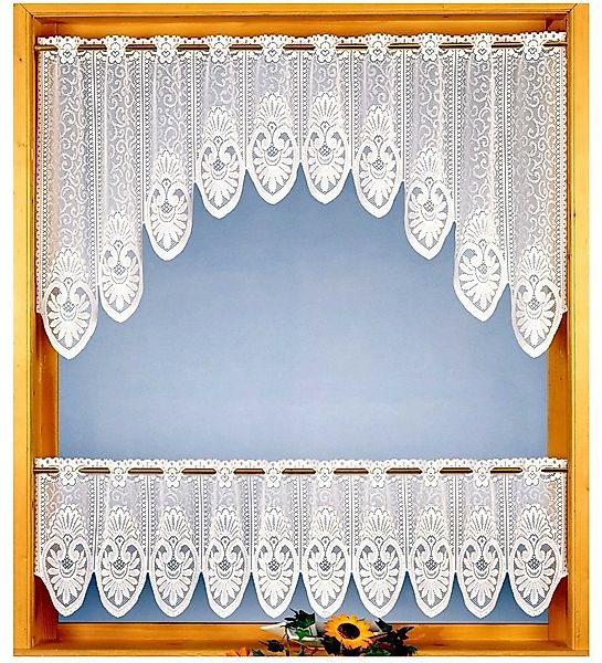 heimtexland Scheibengardine Jacquard C-Bogen Set 2-teilig Bistrogardine Ran günstig online kaufen