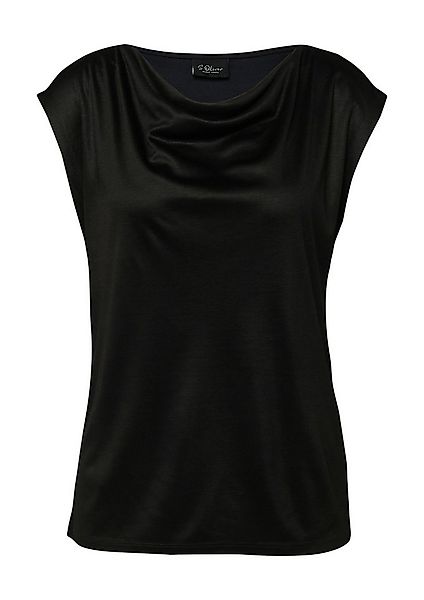 s.Oliver BLACK LABEL Wasserfallshirt mit Wasserfall-Kragen und aus reiner V günstig online kaufen