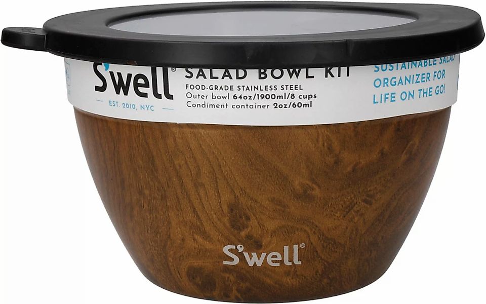 S'well Salatschüssel »S'well Onyx Salad Bowl Kit, 1.9L«, 3 tlg., aus Edelst günstig online kaufen