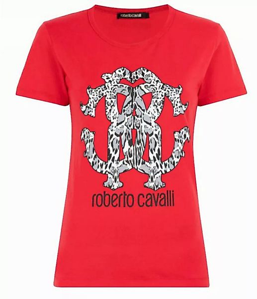 roberto cavalli T-Shirt Firenze RC Monogram Print Logo Slim Fir Scoop-Neck- günstig online kaufen