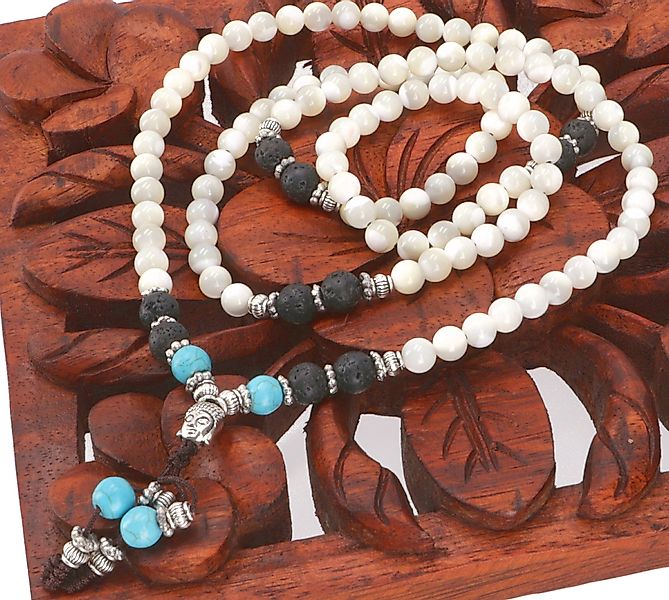Guru-Shop Perlenkette Tibetische Mala aus Halbedelsteinen,.. günstig online kaufen