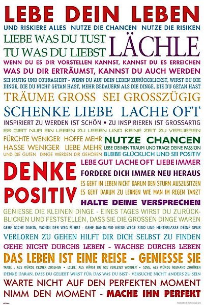 Poster Motivational - Poster - Lebe Dein Leben Bunt günstig online kaufen