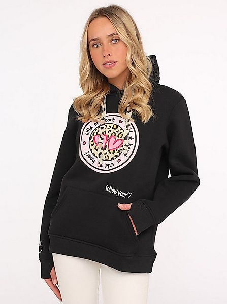 Zwillingsherz Hoodie Kapuze, Langarm, Kängurutasche, Leo-Details, modisch günstig online kaufen