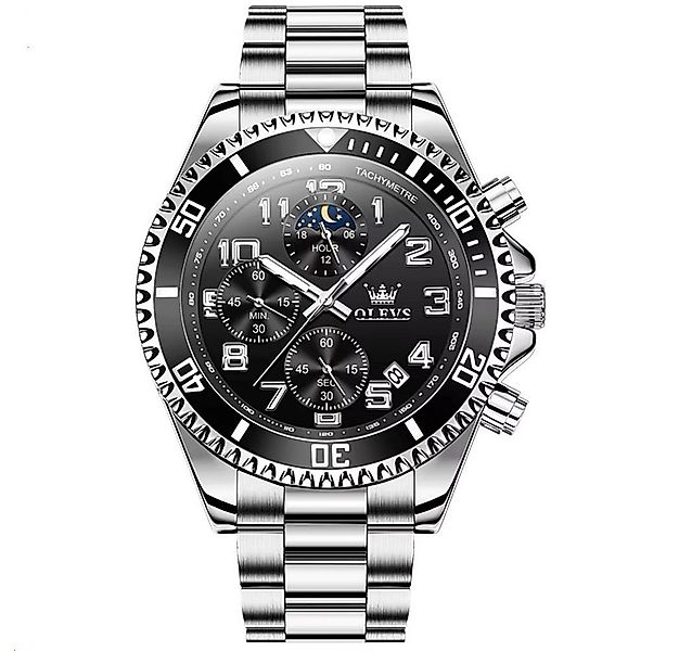 OLEVS Quarzuhr Herren Olevs Chronograph Uhr mit Tag Nacht Anzeige Edelstahl günstig online kaufen