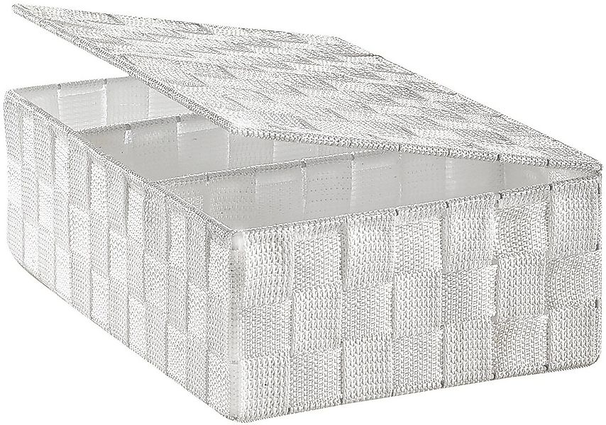 Kobolo Aufbewahrungskorb Regalkorb weiß mit Deckel Nylon auf Metallrahmen günstig online kaufen