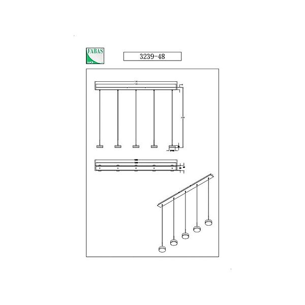 LED-Hängeleuchte Dunk, messing, 5-flammig, 3.000 K, Metall günstig online kaufen