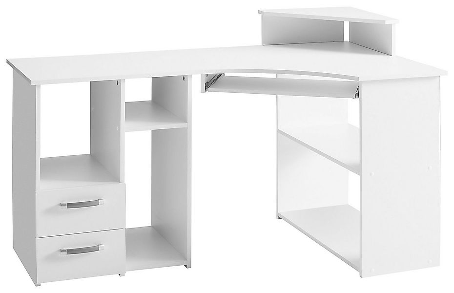 VOGL Möbelfabrik Schreibtisch Sam, Eckschreibtisch, Tastaturauszug, Monitor günstig online kaufen