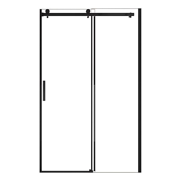 AICA Schiebetür Duschkabine 140x200cm Duschabtrennung Schwarz 8mm Nano ESG- günstig online kaufen