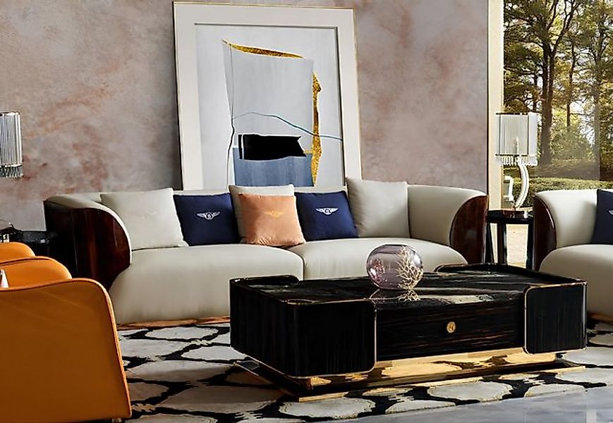 JVmoebel Sofa Ledersofa Designer Couch Polster Sofa Couchen Viersitzer Möbe günstig online kaufen