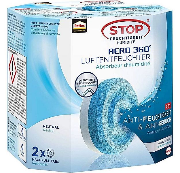 Pattex Luftbefeuchter Pattex Luftentfeuchter Aero 360 Grad 2x450g Nachfülle günstig online kaufen