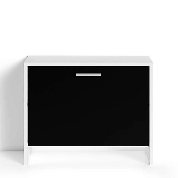 Garderoben Schuhbank in Schwarz und Weiß 48 cm hoch günstig online kaufen