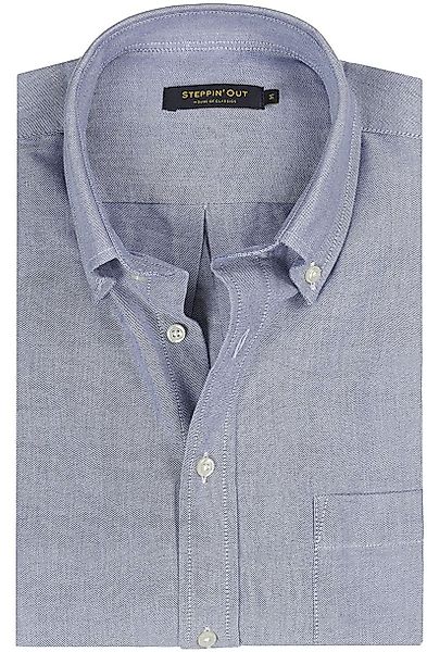 Steppin' Out Hemd Oxford Melange Blau - Größe L günstig online kaufen