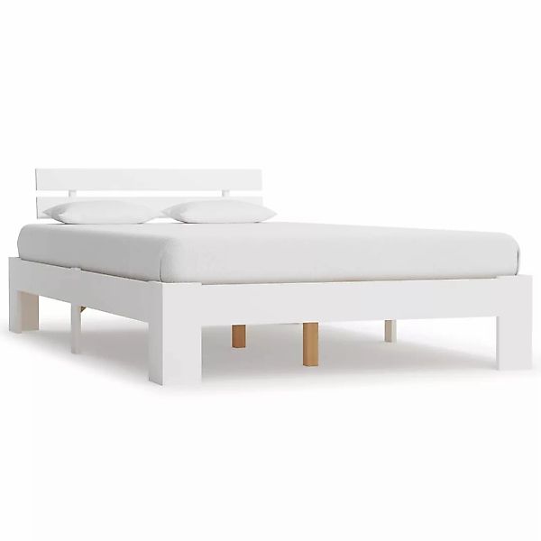 Bettgestell Weiß Massivholz Kiefer 140 Ã 200 Cm günstig online kaufen